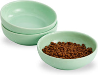 Ceramic Cat Bowls, Howise Pet Bowl Cat Dishes for Food and Water - Green