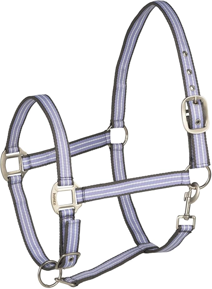 HORZE Adepto Adjustable Horse Halter | Soft, Durable Polyester - Languid Lavender Purple - Horse