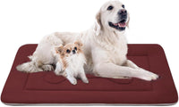 Large Dog Bed Soft Dog Crate Pad Mat 42 in Non-Slip Bottom Washable - 48.0"L x 30.0"W x 1.2"Th / Dark Red