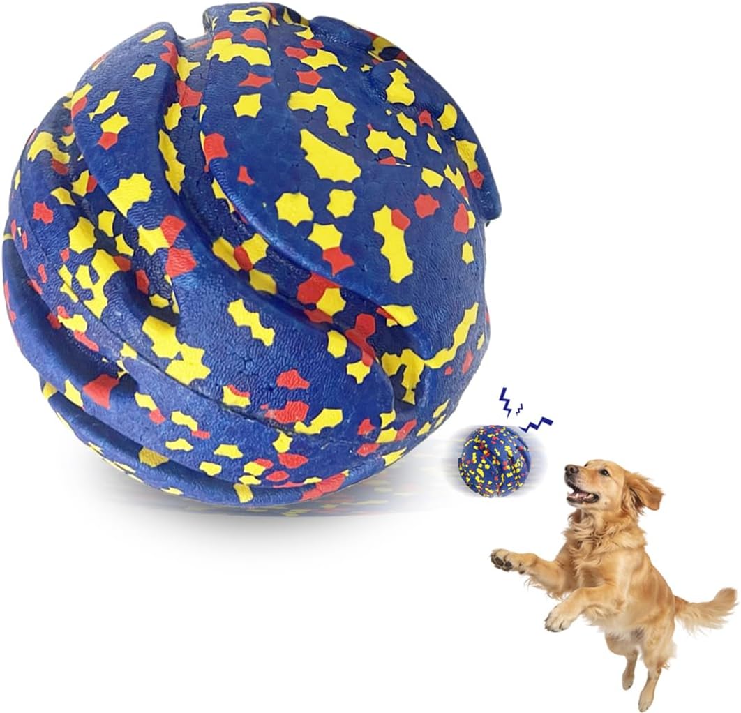 Dog Balls, 3" Indestructible Tennis Balls for Aggressive Chewers – Essentials for Dogs - 1 Big ball-5IN-Blue