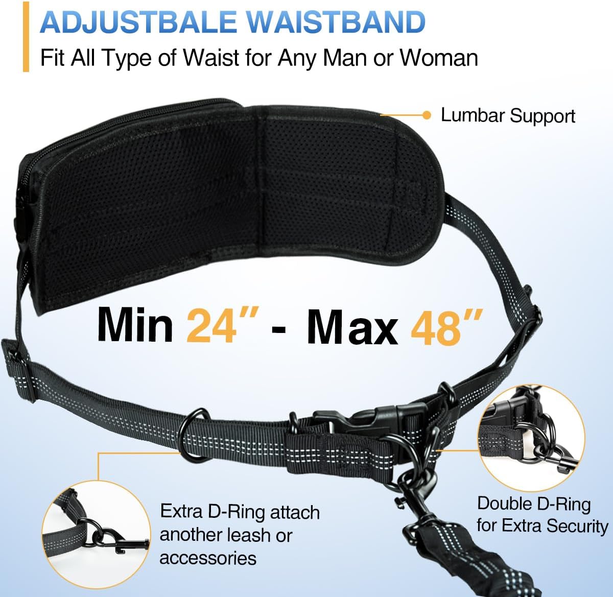 Kytely Hands Free Dog Leash with Zipper Pouch - For 1 Dog / Small - image 3