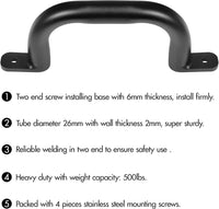Purife 10 inch matte black metal playground safety handles, 2 pack with screws - view 16