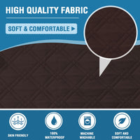 H.VERSAILTEX Sofa Cover Couch Cover for Dogs with Elastic Straps 100% - Brown / Slipcover-Oversized Sofa - image 4