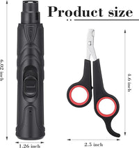 Lasnten 2 Pcs Bird Nail Grinder with Bird Nail Clipper Bird Nail Trimmer Bird Nail File with LED Lamp Grooming Tool for Bird Parrot Budgerigars Parakeets Myna Conure Finches Lovebirds (Black)