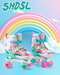 SHDSL pink rainbow light up adjustable roller skates for girls - view 35
