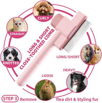 Pet Grooming Kit, Slicker Brush - A-Pink - image 4