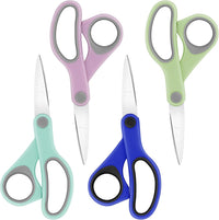 Asdirne Student Scissors for School: 5 Inch 4 Pack Sharp Pointed Tip
