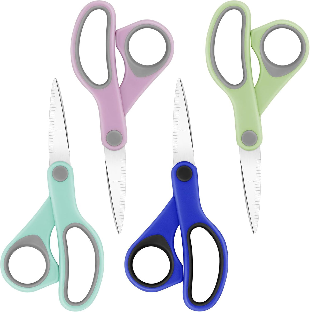 Asdirne Student Scissors for School: 5 Inch 4 Pack Sharp Pointed Tip