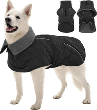 Kuoser Large Dog Coat, Fleece Lined Dog Winter Jacket with Harness Hole, L – Essentials for Dogs - Xx-large (Chest: 29.92" - 35.43") / Silver Grey