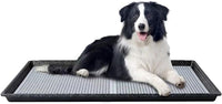 HQ4us Dog Pee Pad Holder Tray with Grate 34”×23”, Large Dog Litter Box Toilet, Puppy Pee Pad Holder, Less Mess, Dog Potty Indoor Outdoor for Balcony