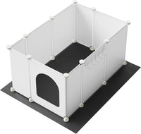 HOOBRO Cat Litter Box Enclosure with Large Oxford Mat - White