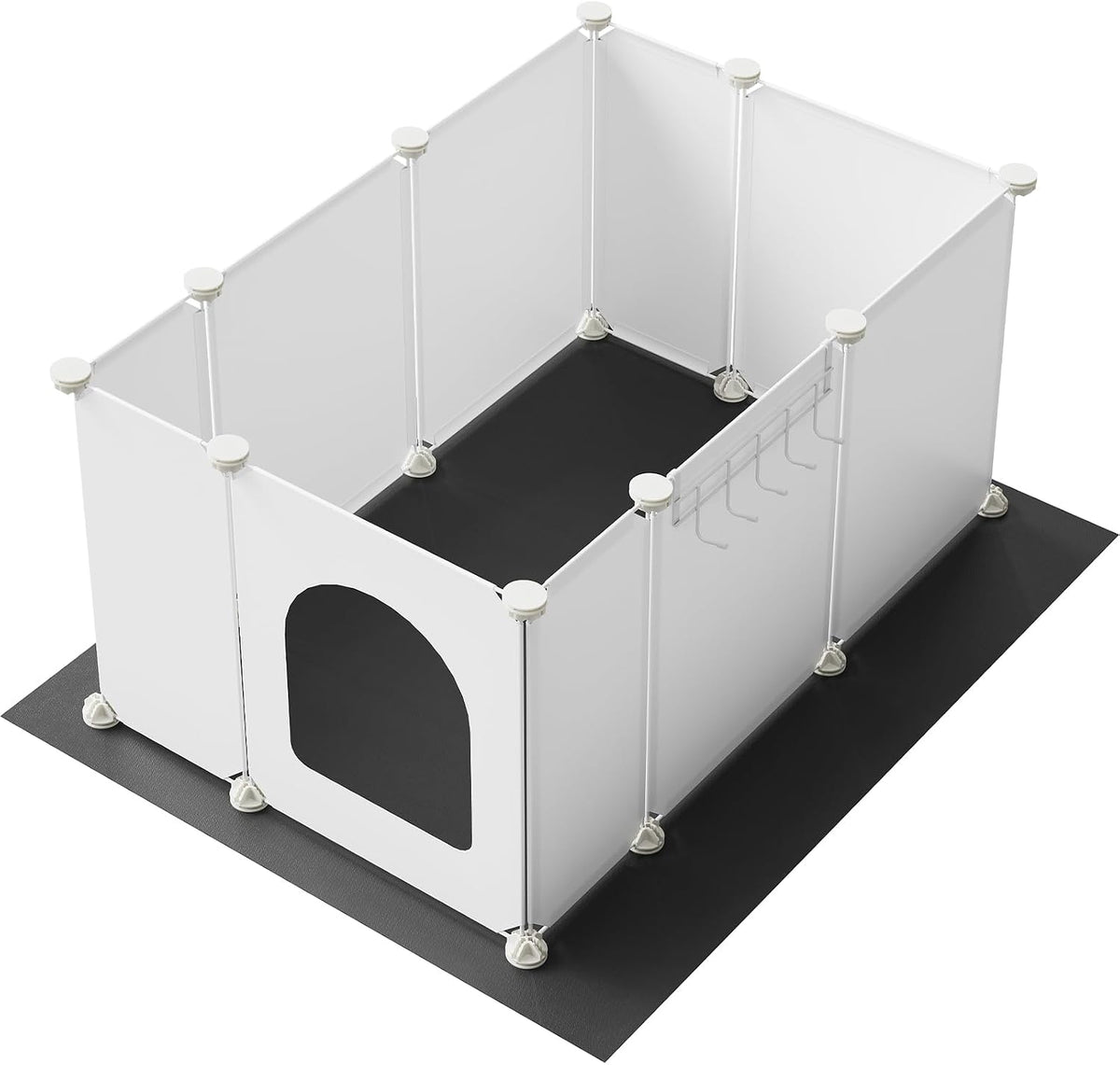 HOOBRO Cat Litter Box Enclosure with Large Oxford Mat - White