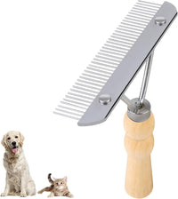 Undercoat Grooming Rake with Anti-Slip Wooden Handle