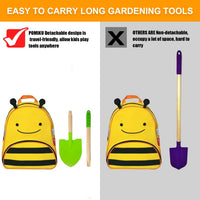 POMIKU 8 piece kids gardening tools set with rake, shovel, spade, hoe and broom - view 5