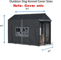 Outdoor Dog Kennel Cover, 8.1'Dx4.1'Wx6H, Full Coverage Black – Essentials for Dogs - Black / 8'D x 4'W x 6'H - image 2