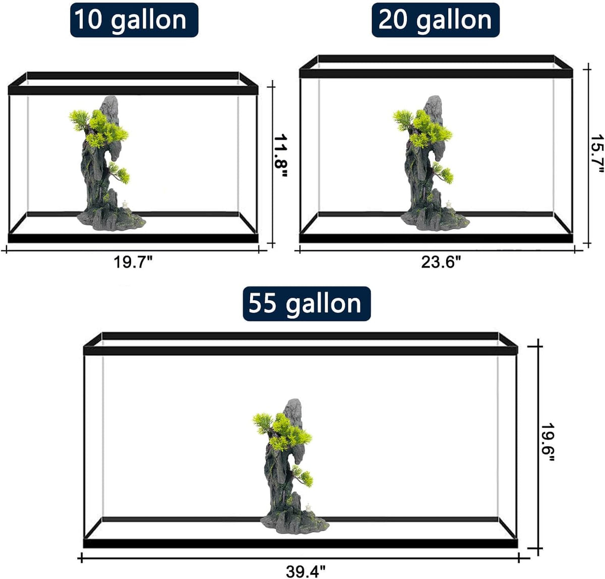 Extra Large Aquarium Decorations Large Fish Tank Rocks Hideout – Essentials for Fish - Tall Cypress Mountain View - image 4