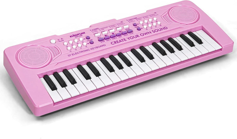 Raimy 37 Keys Electronic Keyboard Piano for Kids 3 4 5 6 7 8 9 Year - Pink