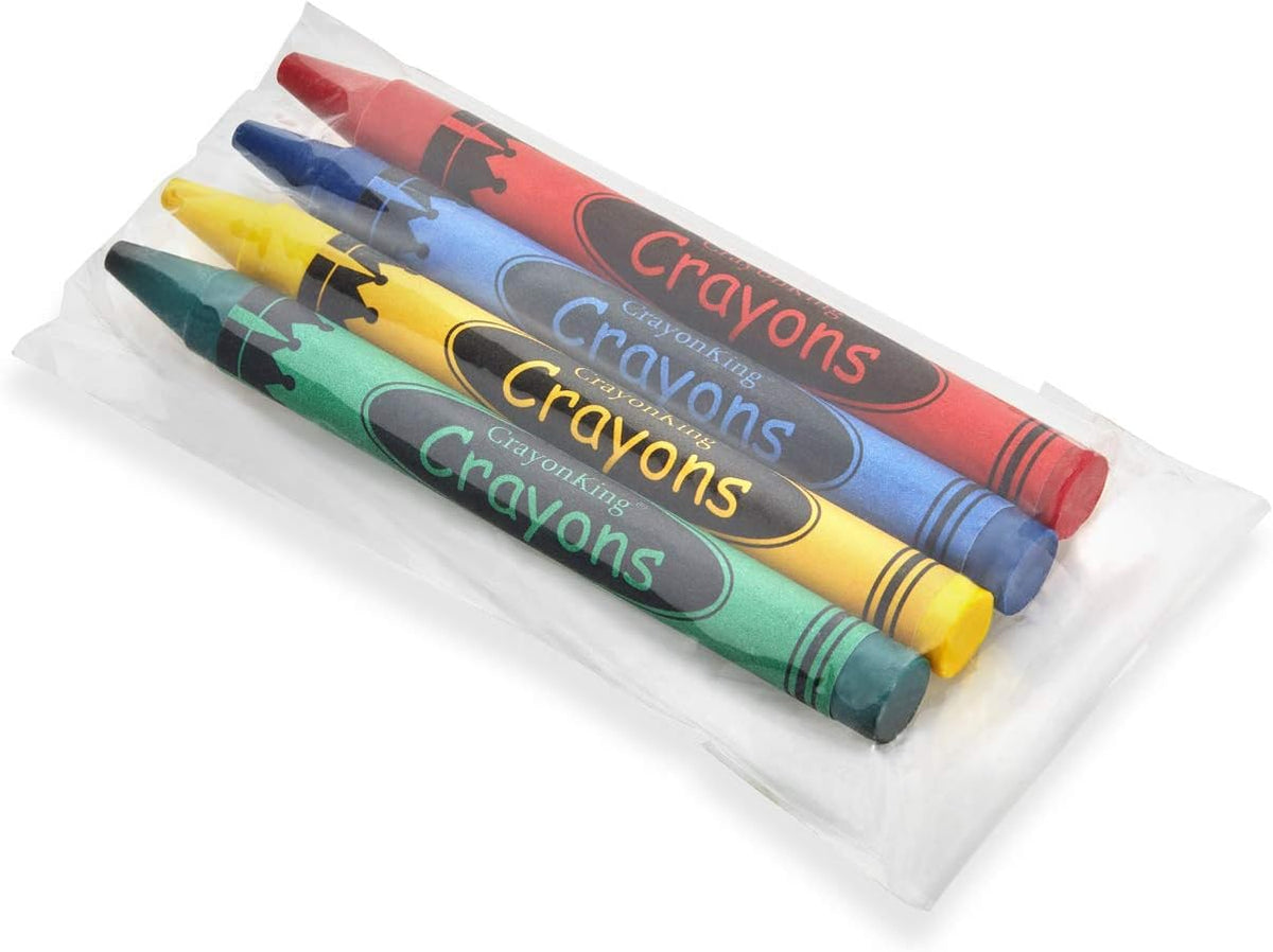 CrayonKing 100 Bulk Crayons, 25 Individually Wrapped 4-Packs – Fun for Kids & Family - 75 Packs of 4-Packs in Cello (300 Ct)