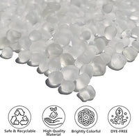 Sea Glass Stones - 0.9LB White Frosted Glass Pebbles Gemstones - Perfect for Aquarium Rocks, Fish Tank Gravel, Vase Fillers, DIY Crafts, and Home Decor