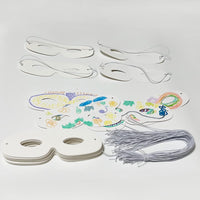 Lependor 72 white paper eye masks, blank masquerade masks with elastic ropes - view 4