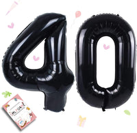40 Inch Gold Number 1 Balloon - Black Balloon / 40 Inch Number 40