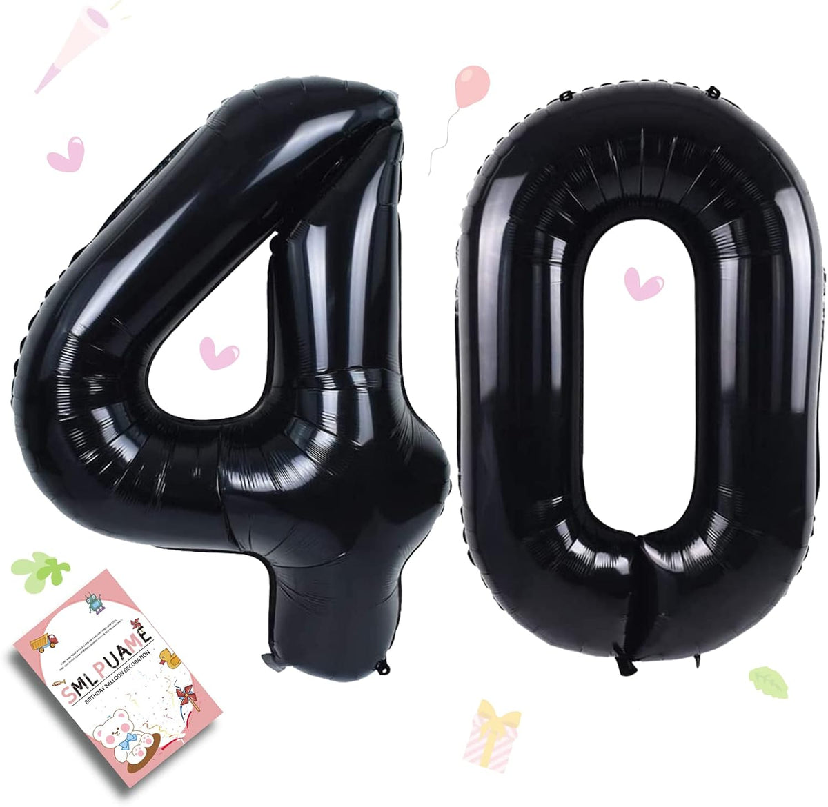 40 Inch Gold Number 1 Balloon - Black Balloon / 40 Inch Number 40