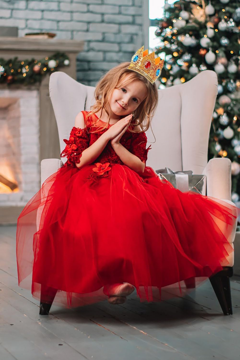 Princess Anna Costume Dress up Accessories for Girls Anna Cosplay - White Peach - image 4