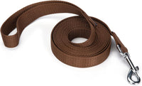 Strong Durable Nylon 10ft Long Dog Training Leash, Traction Rope - Brown / 10 Feet