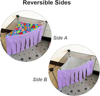 RIOUSSI Guinea Pig Hideout Hideaway Corner Fleece Toys Cage Accessories with Reversible Sides, Heart/Gray-Pink+Purple, Pack of 2