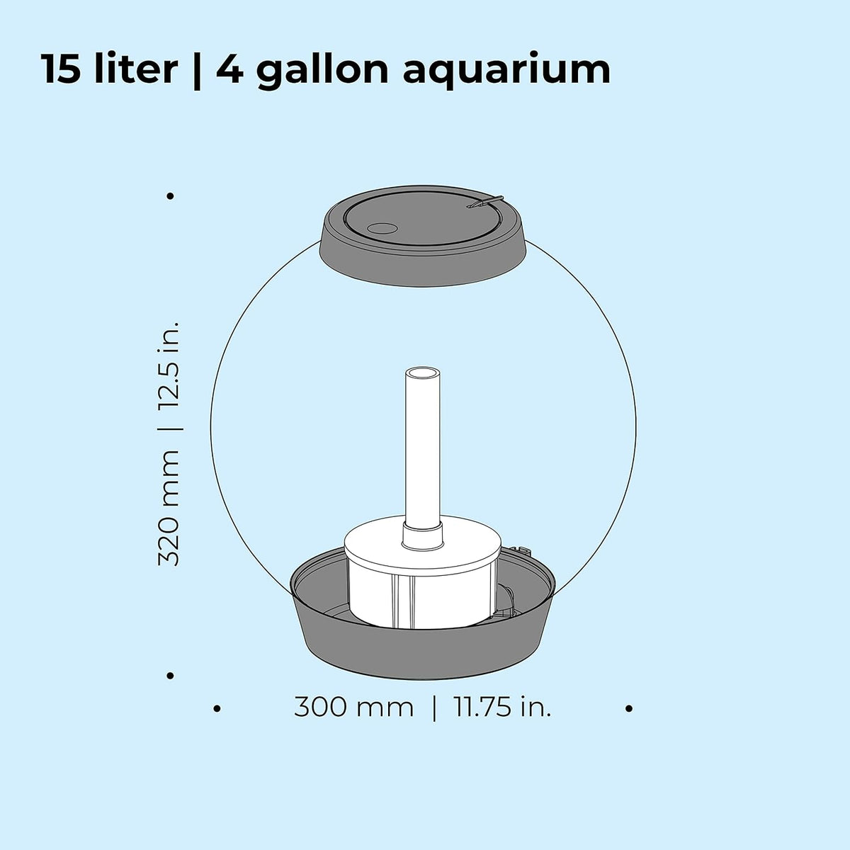 biOrb Classic 15 Acrylic 4-Gallon Aquarium with White LED Lights - LED Lighting / Silver / 4 Gallon - image 4