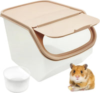 PINVNBY Chinchilla Dust Bath Hamster Litter Box Gerbil Dust Bath - brown