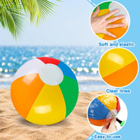 Vellibring 24 Pack 12" Summer Inflatable Beach Balls Bulk for Kids – Fun for Kids & Family - Rainbow - Pack of 24 - image 3
