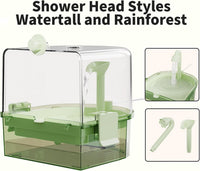 Water Circulation Bird Bath, Hanging Cage Shower Box – Essentials for Birds - Green - image 3