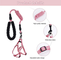 YeeBeny Mini Pig Harness Adjustable with Leash Foam Handle Pink - Blue / XL - image 3