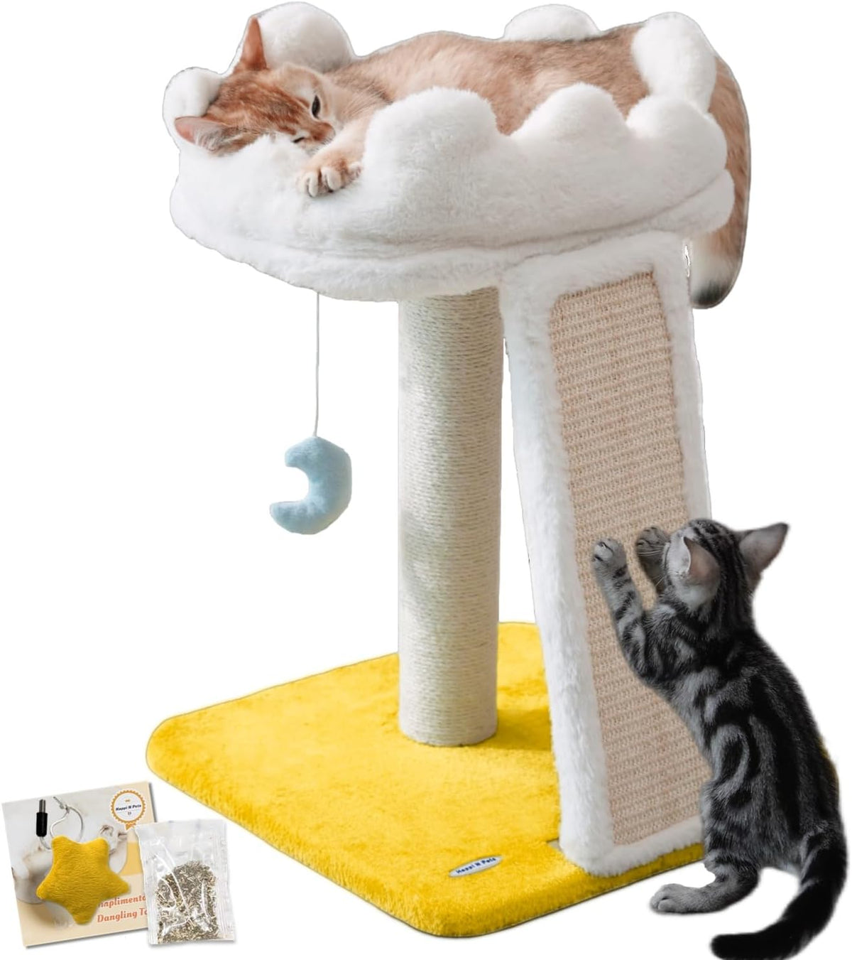 Cat Tree, Cloud Cat Tower with Soft Bed - 22" with Scratching Pad