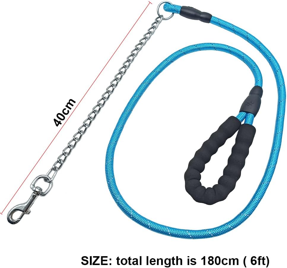 BTINESFUL 6FT Chewproof Dog Leash - blue - image 2