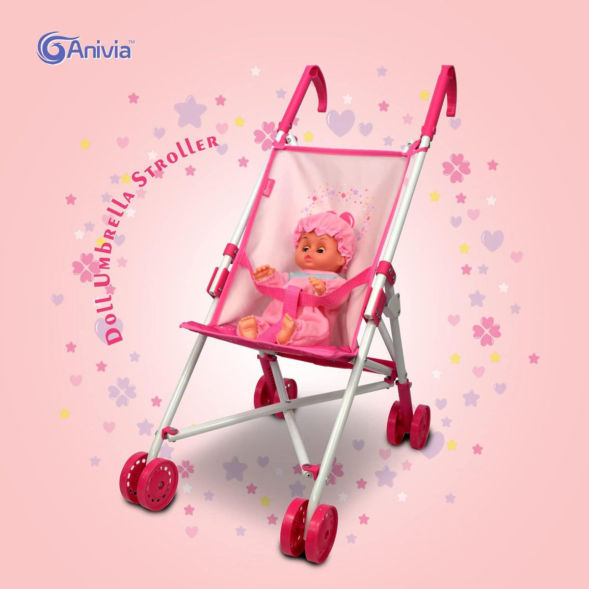 Anivia Stroller Toy Collection Doll Stroller Baby Doll Accessories - DB102pink - image 3