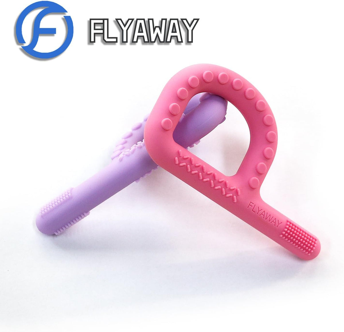 Teething Toys for Baby 3-6-12 Months 4 Pack P Shape - Pink/Purple/Coral Pink/Yellow - image 2