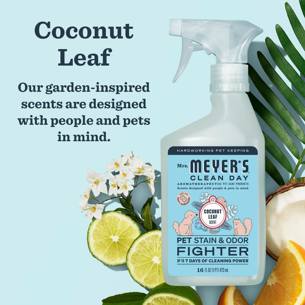 Mrs. MEYER'S CLEAN DAY Pet Stain & Odor Fighter - Coconut Leaf / 16 Fl Oz (Pack of 2) - image 3