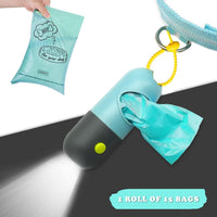 Dog Poop Waste Bags Holder with LED Flashlight - 1 Count (Pack of 2) / Crystal Blue - image 2