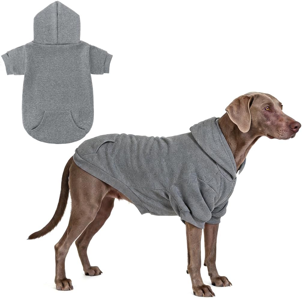 Dog Hoodie for Large Medium Small Dogs - Grey / X-Large