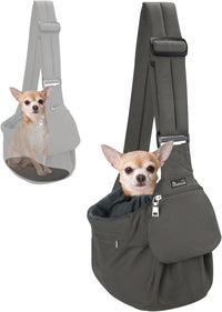 SlowTon Pet Carrier, Hard Bottom Support & Adjustable Padded Shoulder Strap – Essentials for Dogs - Grey