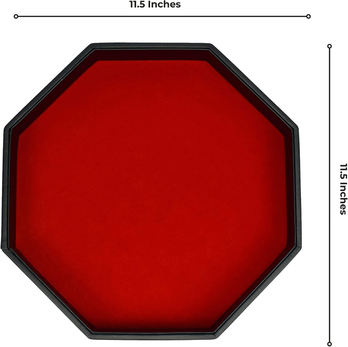 11.5 Inch Octagon Dice Rolling Tray - Red - image 3