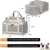 Airline Approved Pet Carrier for Cats and Small Dogs - khaki / 23.0"L x 12.0"W x 12.5"H - image 2