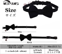 Cat Collar Breakaway with Bell and Removable Bow Tie Safety Buckle - Black - image 2