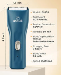 oneisall Pet Clipper for Cat Matted Hair, Pet Shaver for Cats Quiet Pet Clippers Waterproof Cordless Cat Clippers for Matted Hair Long Hair with Storage Bag (Green)