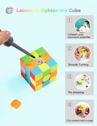 Speed Cube Set, ROXENDA 2x2 3x3 Pyramid Cube Bundle [3 Pack] – Fun for Kids & Family - 3 Pack Stickerless - image 4