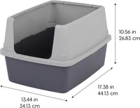 IRIS USA High Sided Cat Litter Box, Scatter Shield - Small / Gray - image 2