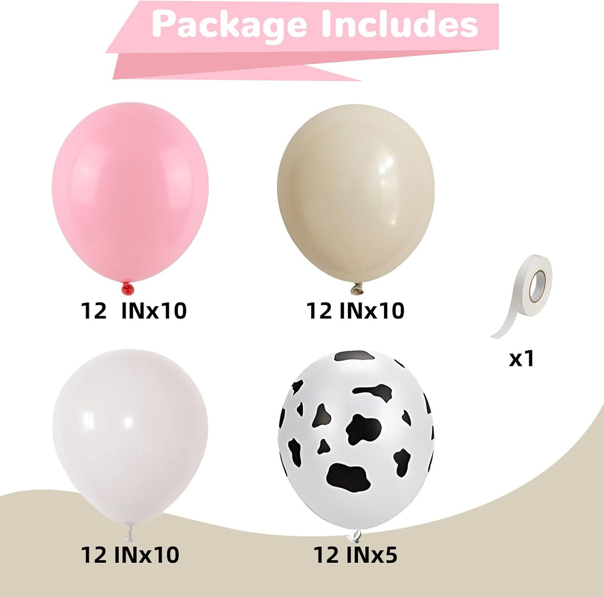 Pastel Balloons Whimsical Christmas Rainbow Colorful Birthday Balloon – Fun for Kids & Family - Pastel Pink Cow - image 2