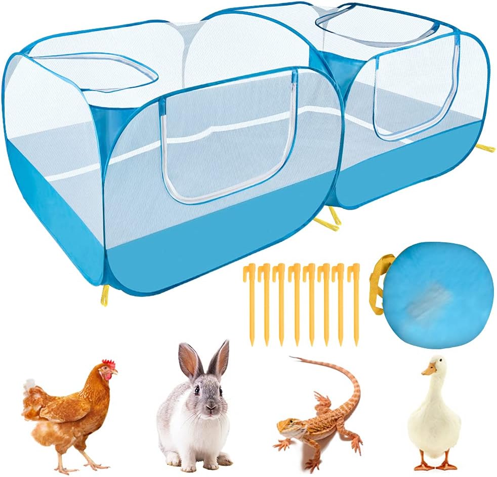 SlowTon Small Animals Playpen - Blue / 73"x36"x25"